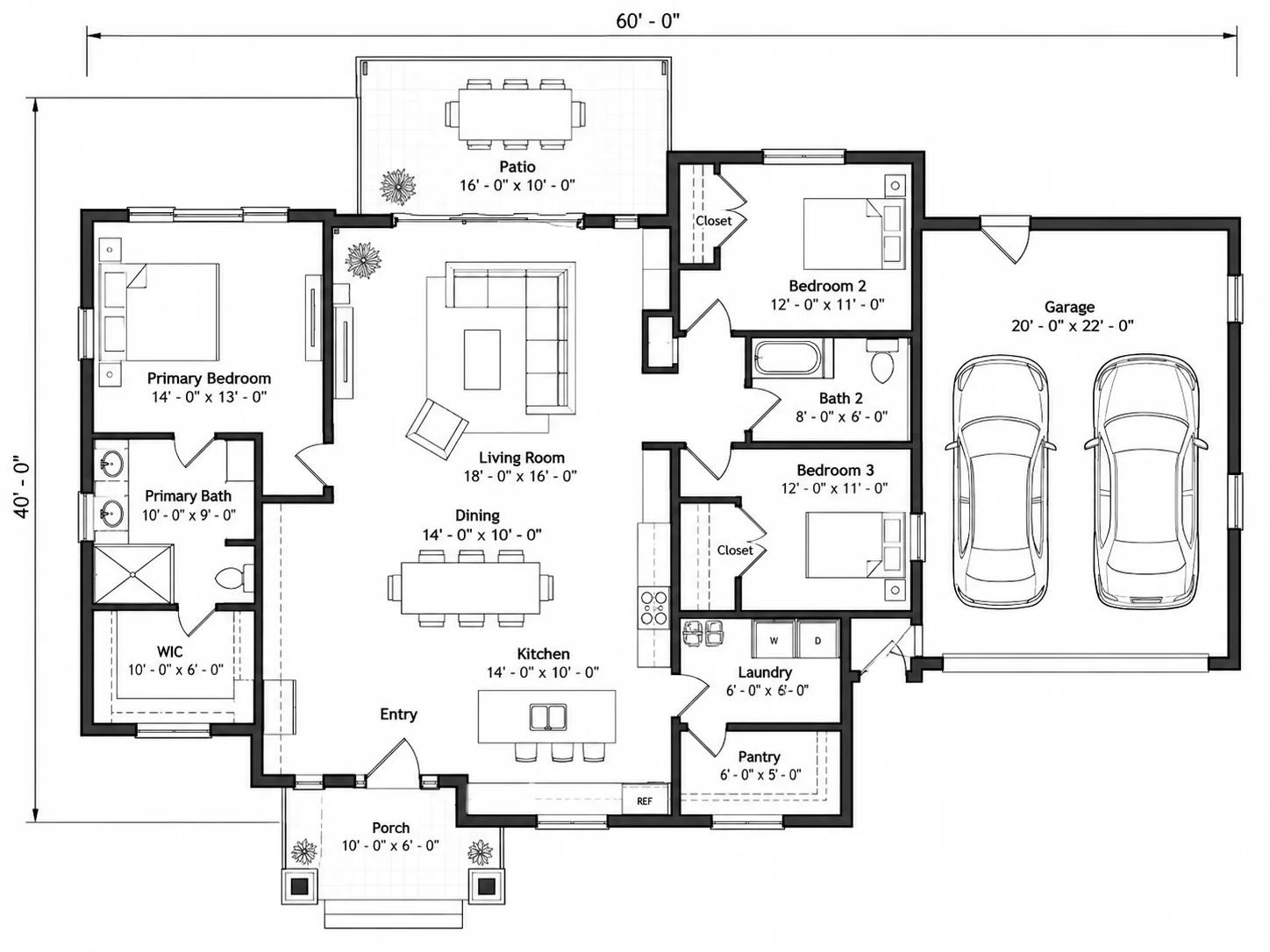 AI-generated technical house plan blueprint