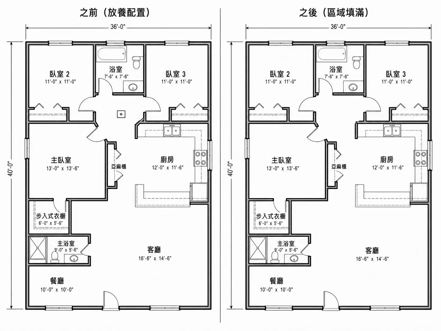 從格局圖中移除物件並填補區域以符合周圍風格