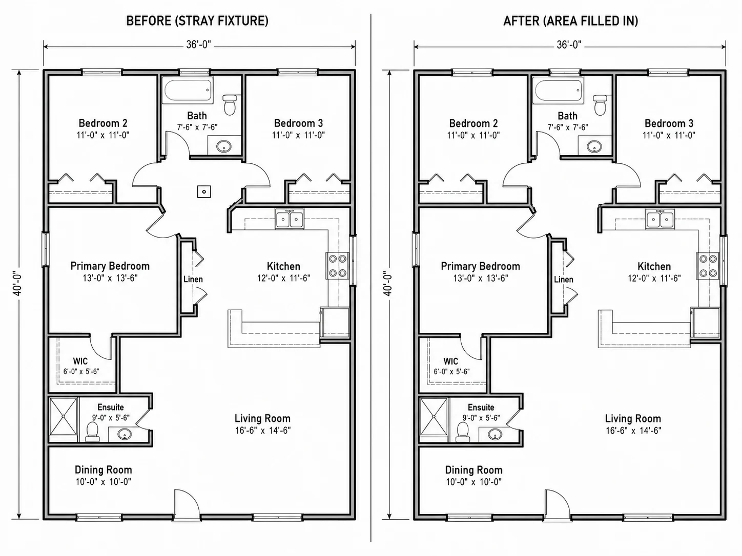 Object removed from a layout and the area filled to match the surrounding style