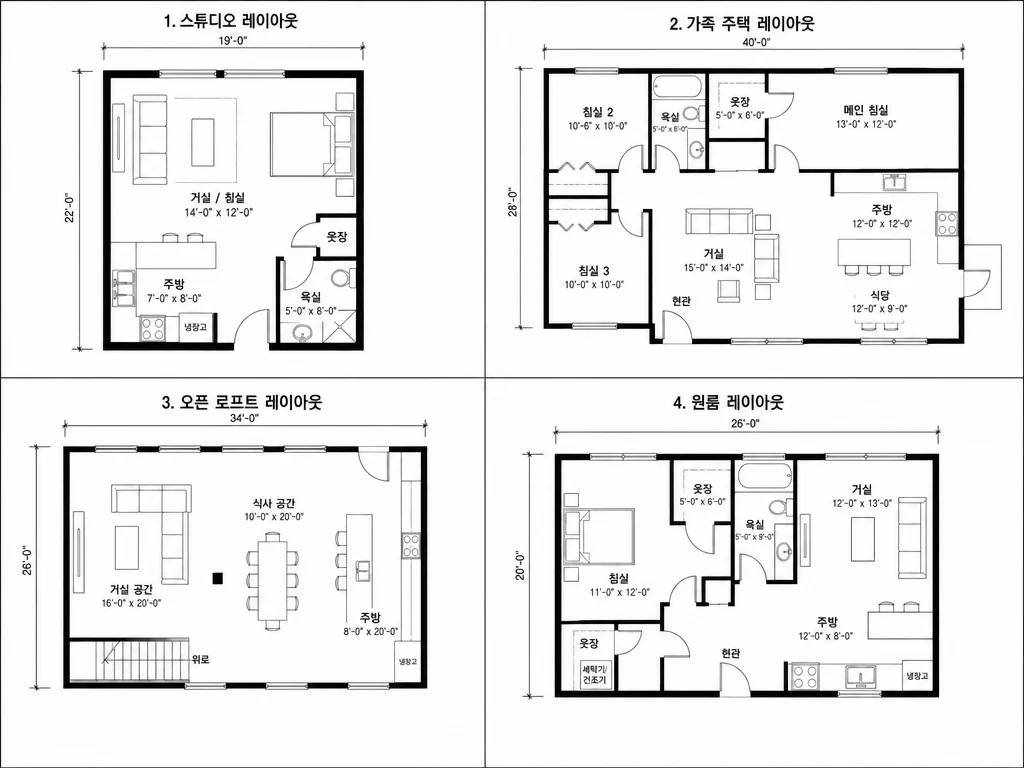 단독 주택 및 레스토랑이 포함된 프리셋 시나리오 칩