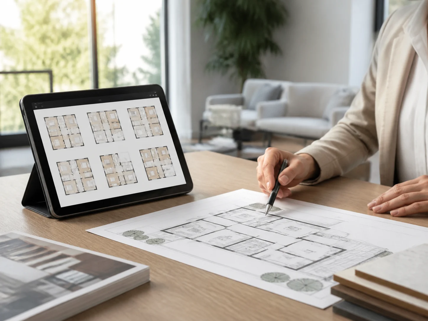 Transition template picker for floor plan animation